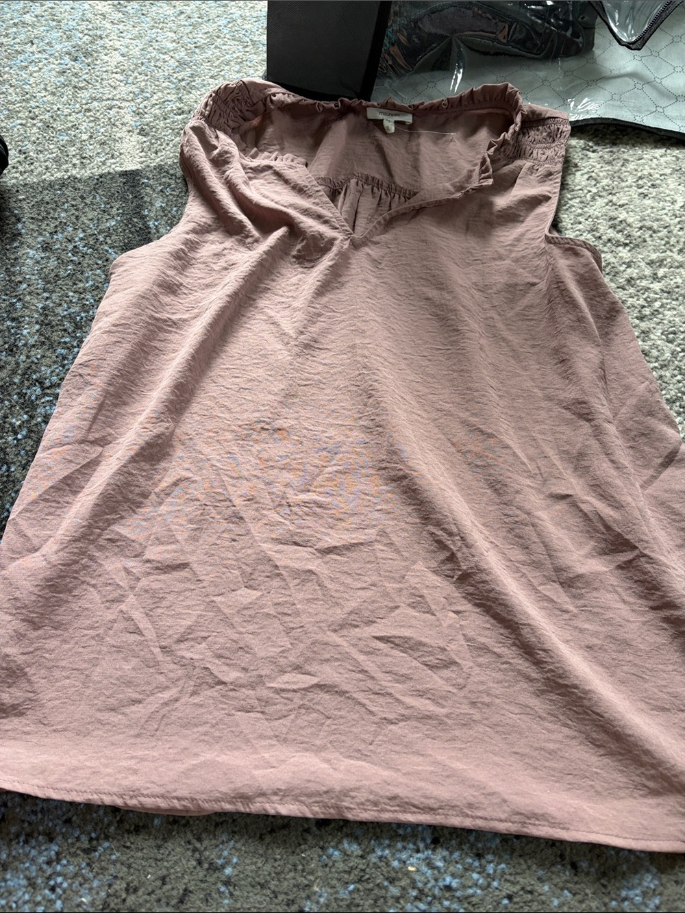 Maurices Dusty Mauve Ruffle V-Neck Tank